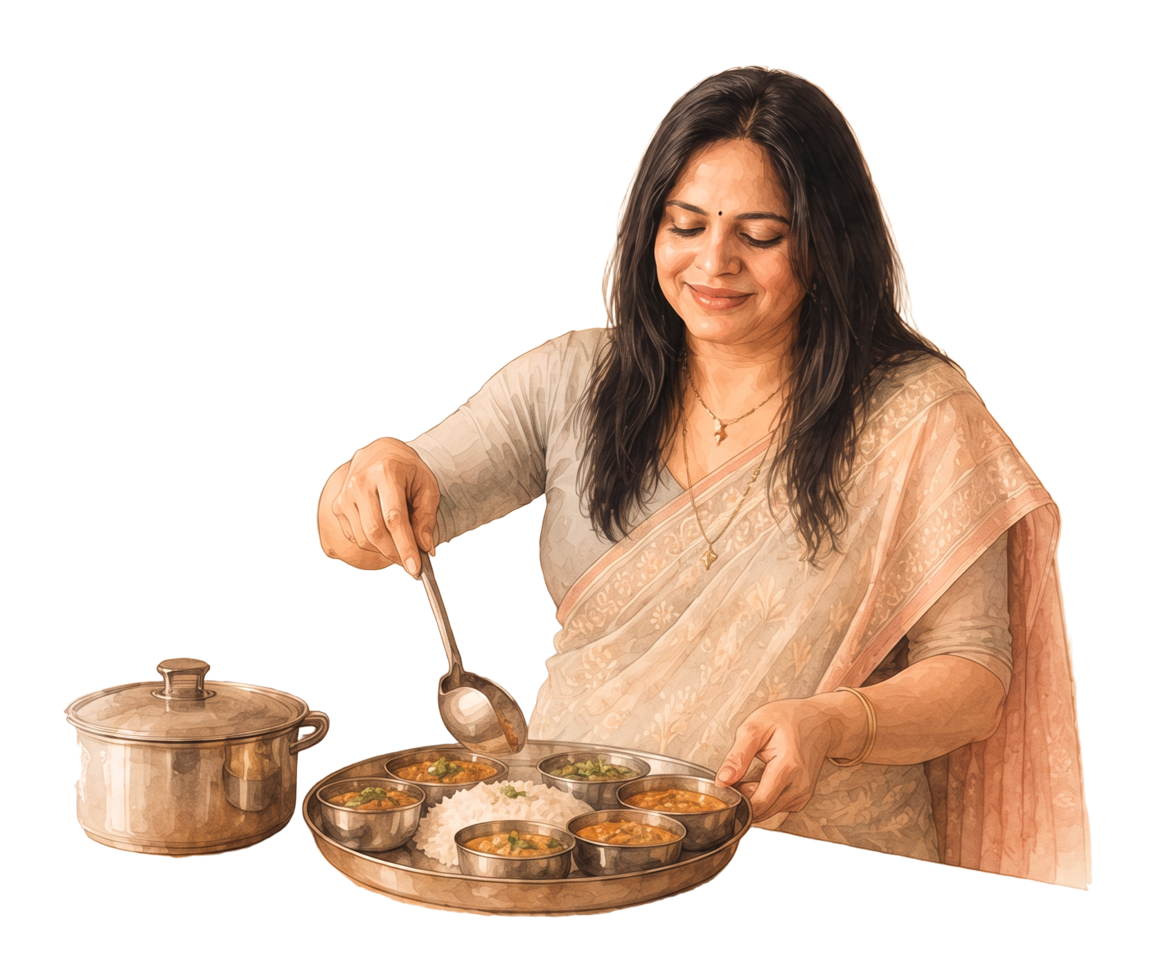 Illustration — a moment in the kitchen