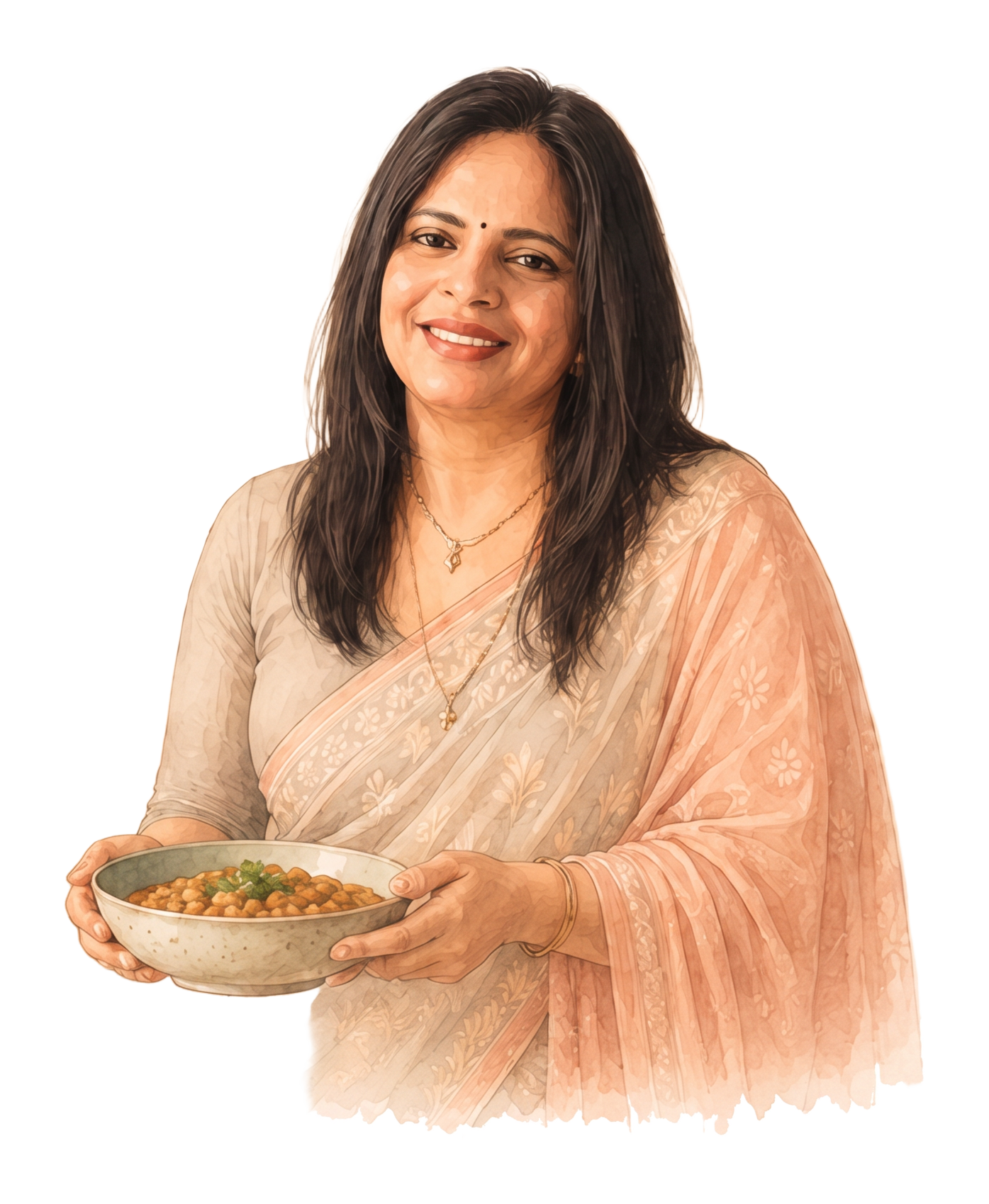 Illustration of the mother behind Mom's Kitchen